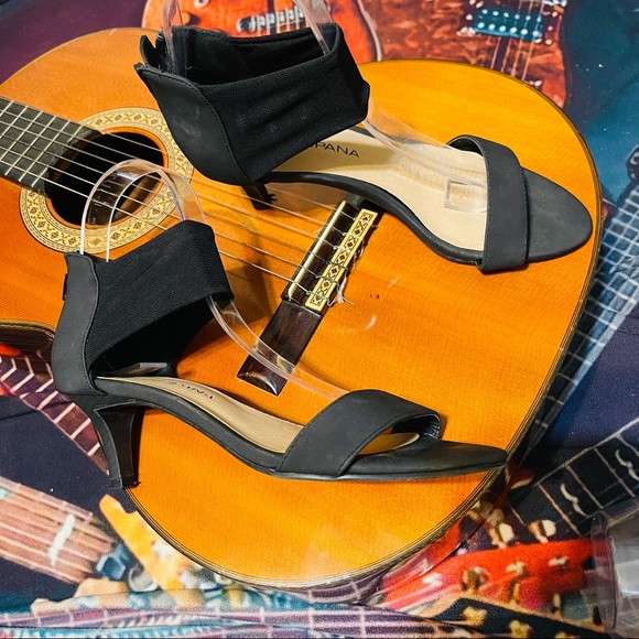 🎵Black Moda Spana Zip Back Stretch Ankle Heels! - Picture 10 of 11